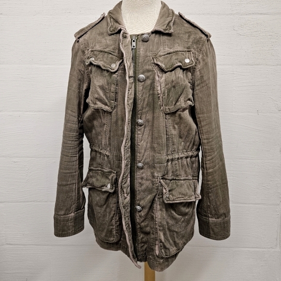 Free People Not Your Brother's Military Surplus Jacket in Olive and Pink Size M - Picture 10 of 15